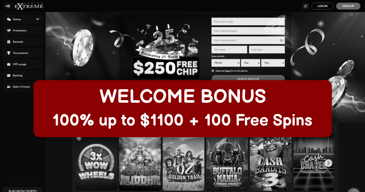 Extreme Casino No Deposit Bonus & Free Spins USA